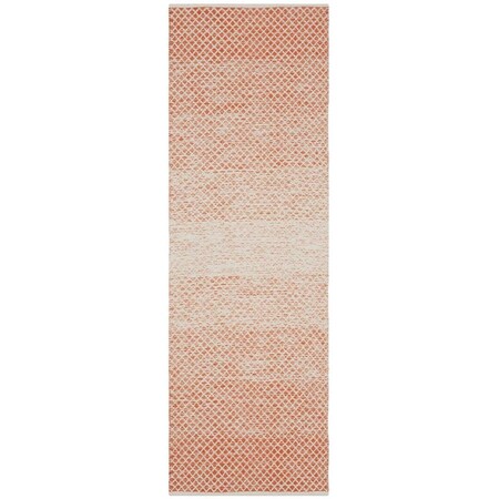 Safavieh Montauk Runner Hand Woven Rug, Orange and Ivory - 2 ft.-3 in. x 7 ft. MTK601D-27